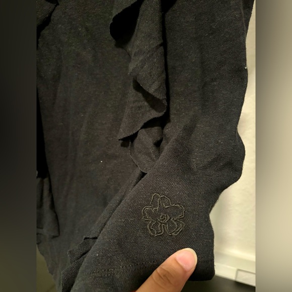 NWT Ted Baker London Kathley Ruffle Cotton & Linen Slub Top size 1 - Picture 8 of 9